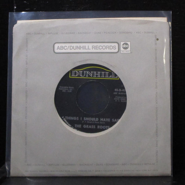 The Grass Roots - Things I Should Have Said 7" VG+ Vinyl Dunhill 45-D-4094 USA - Shuga Records