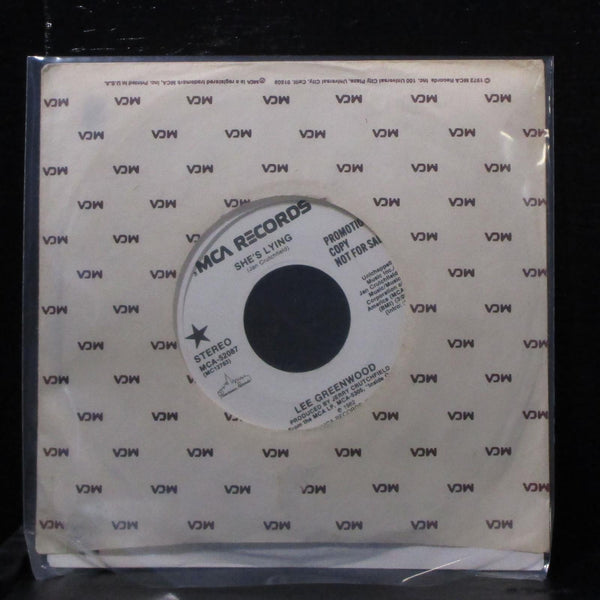 Lee Greenwood - She's Lying 7" VG+ Promo Vinyl 45 MCA-52087 USA 1982 - Shuga Records