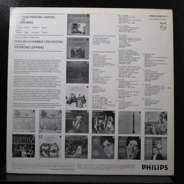 English Chamber, Leppard - Handel's Overtures LP Mint- 6599 053 Vinyl Holland - Shuga Records