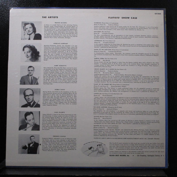 Blaisdell, Kortkamp, Moskovitz, Panitz - Flutists Showcase LP New Sealed CR 4020 - Shuga Records