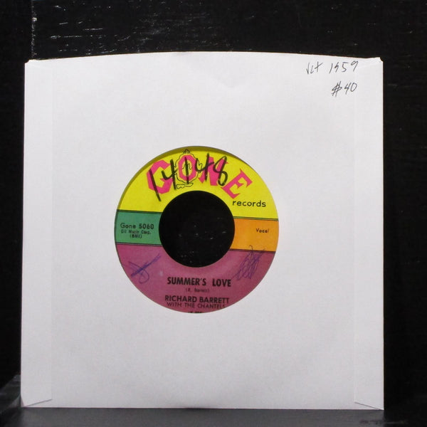 Richard Barrett & Chantels - Summer's Love 7" VG+ Vinyl 45 Gone 5060 USA 1959 - Shuga Records