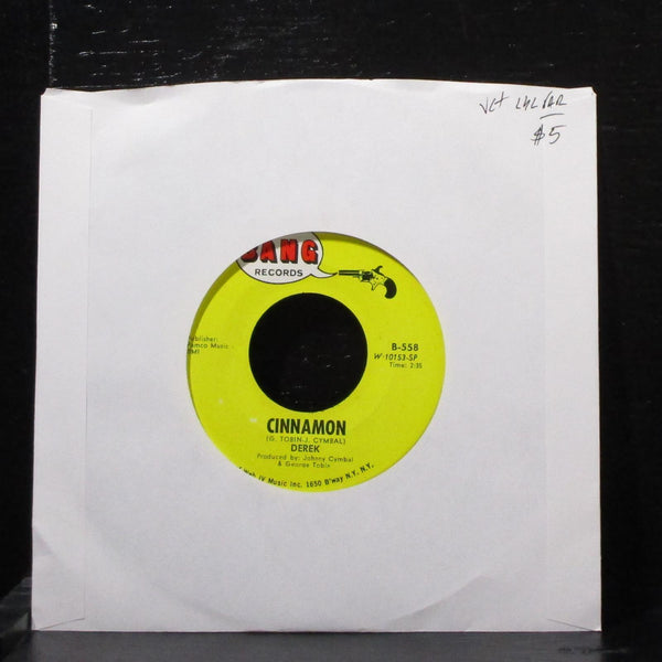 Derek - Cinnamon / This Is My Story 7" VG+ Vinyl 45 Bang B-558 USA 1968 - Shuga Records