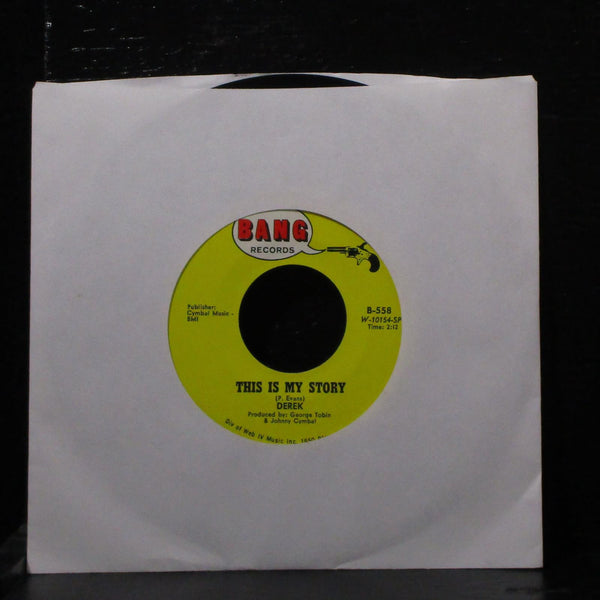 Derek - Cinnamon / This Is My Story 7" VG+ Vinyl 45 Bang B-558 USA 1968 - Shuga Records