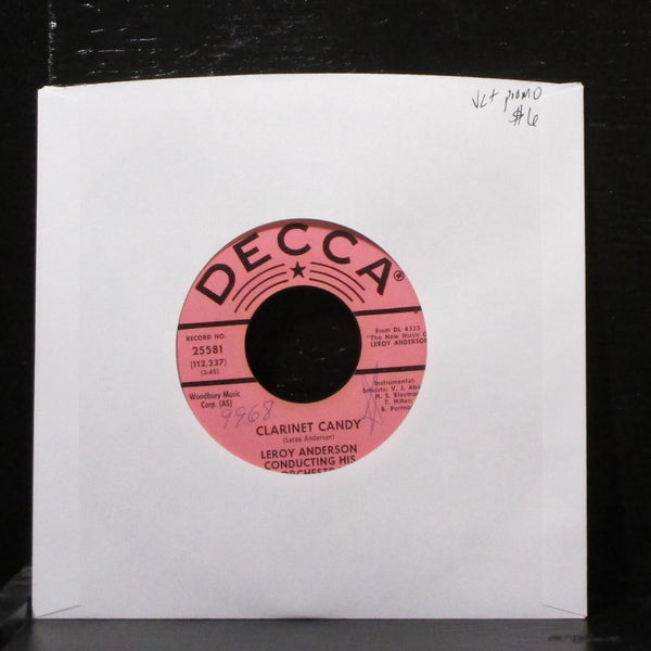 Leroy Anderson - Lazy Moon / Clarinet Candy 7" VG+ Promo Vinyl 45 Decca 25581 - Shuga Records