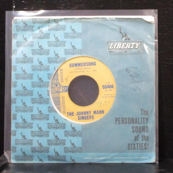 Johnny Mann Singers - Summersong 7" VG+ Promo Vinyl 45 Liberty 55466 USA 1961 - Shuga Records