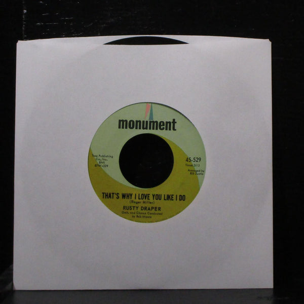 Rusty Draper - Night Life / That's Why I Love You 7" VG+ Vinyl Monument 45-529 - Shuga Records