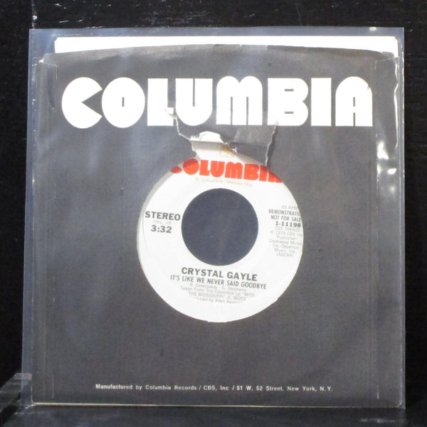 Crystal Gayle - It's Like We Never Said Goodbye 7" Mint- Promo Vinyl 45 1-11198 - Shuga Records