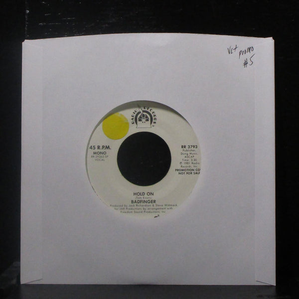 Badfinger - Hold On 7" VG+ Promo Vinyl 45 Radio Records RR 3793 USA 1981 - Shuga Records
