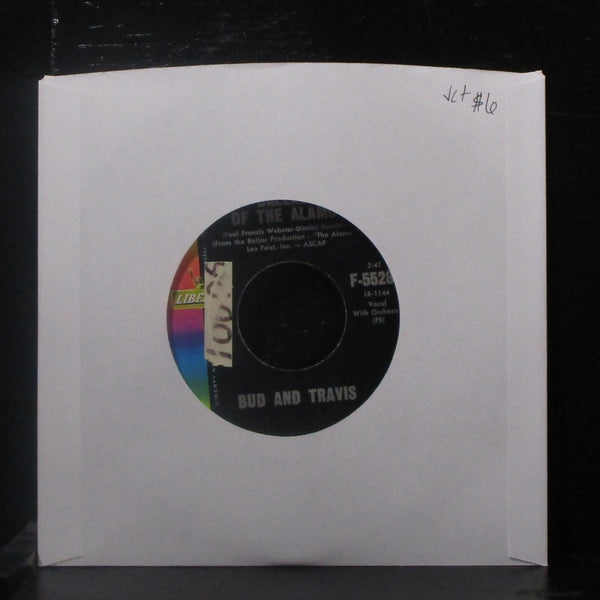 Bud & Travis - Ballad Of The Alamo 7" VG+ Vinyl 45 Liberty F-55284 USA 1960 - Shuga Records