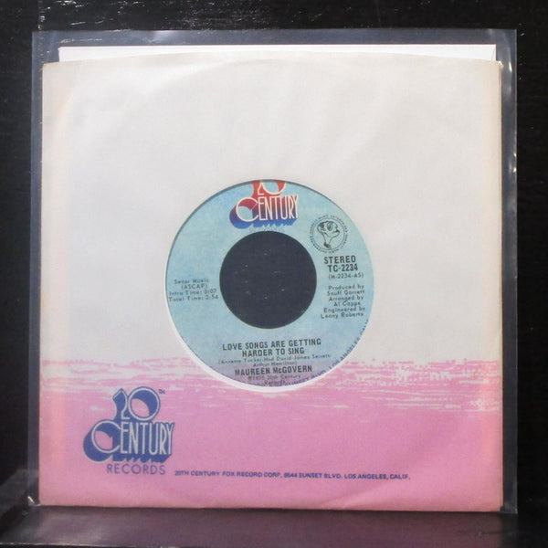 Maureen McGovern - Love Songs Are Getting Harder To Sing 7" Mint- Vinyl 45 - Shuga Records