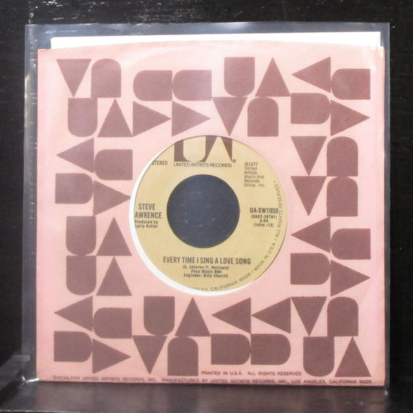 Steve Lawrence - Every Time I Sing A Song 7" Mint- Vinyl 45 UA-XW1050 USA 1977 - Shuga Records