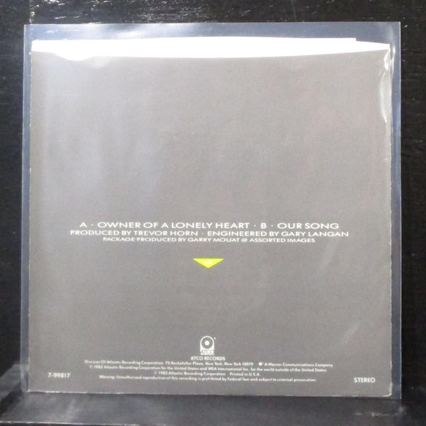 Yes - Owner Of A Lonely Heart / Our Song 7" VG+ Vinyl 45 ATCO 7-99817 USA 1983 - Shuga Records