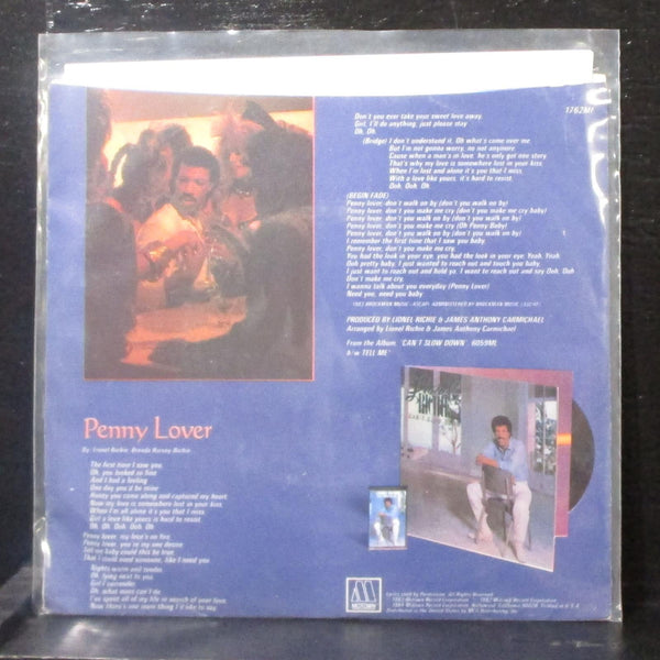Lionel Richie - Penny Lover / Tell Me 7" VG+ Vinyl 45 Motown 1762 MF USA 1984 - Shuga Records