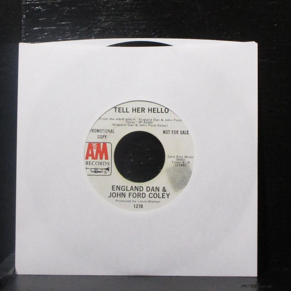 England Dan & John Ford Coley - New Jersey 7" VG+ Promo Vinyl 45 A&M 1278 USA - Shuga Records