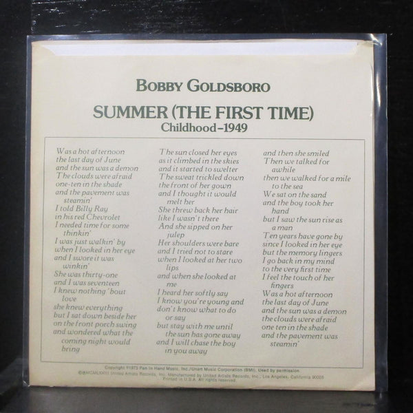 Bobby Goldsboro - Summer / Childhood - 1949 7" Mint- Vinyl 45 UA-XW251-W USA - Shuga Records