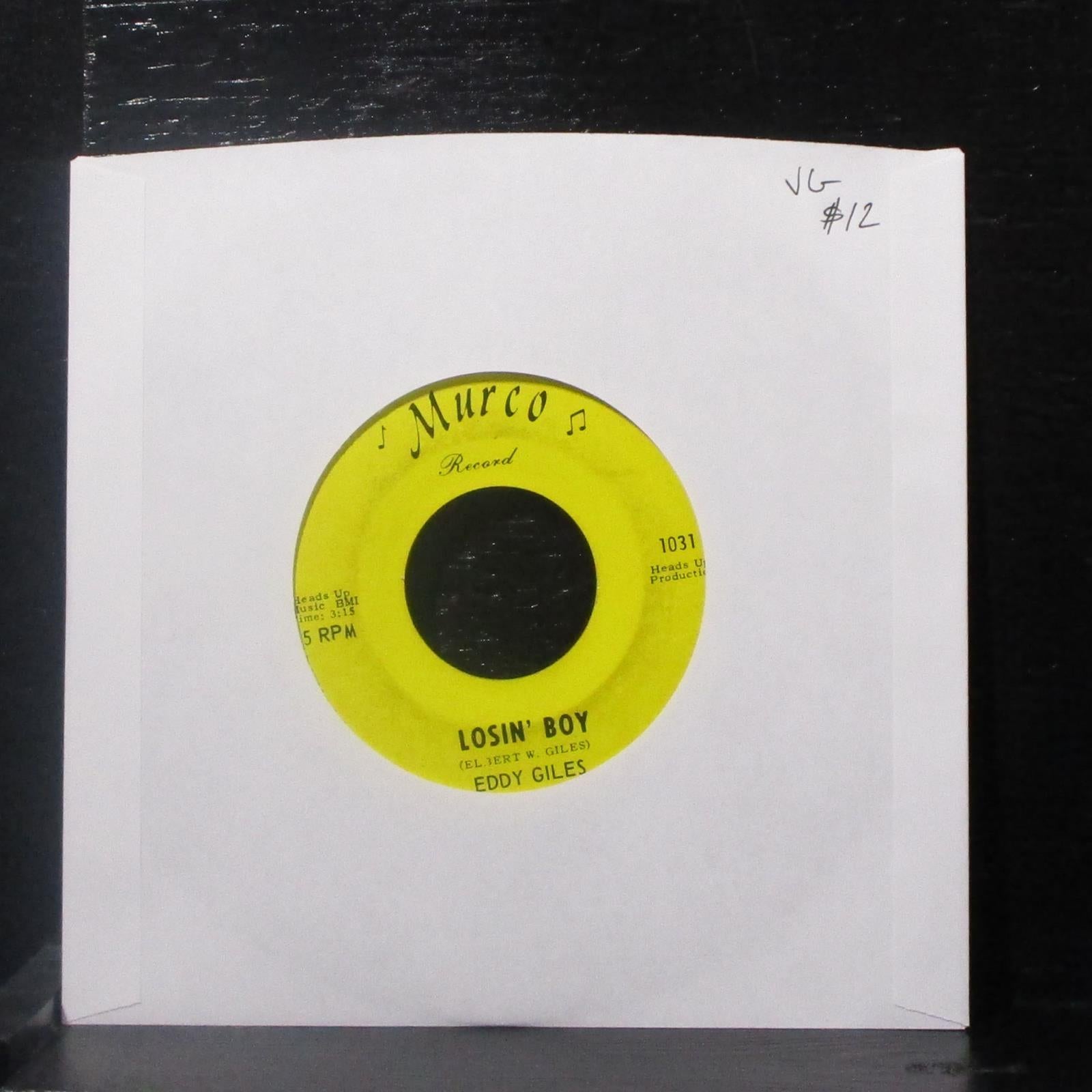 Eddy Giles - Losin' Boy / I Got The Blues 7" VG Vinyl 45 Murco 1031 USA 1966 - Shuga Records