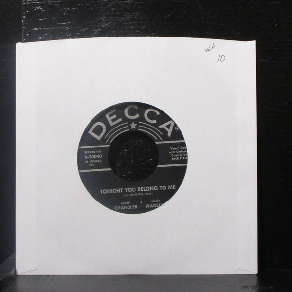Karen Chandler & Jimmy Wakely - Tonight You Belong To Me 7" VG+ Vinyl 45 9-30040 - Shuga Records
