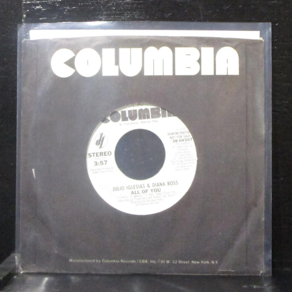 Julio Iglesias & Diana Ross - All Of You 7" Mint- Promo Vinyl 45 38-04507 USA - Shuga Records