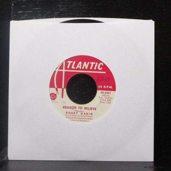 Bobby Darin - The Girl That Stood Beside Me 7" VG+ Promo Vinyl Atlantic 45-2367 - Shuga Records