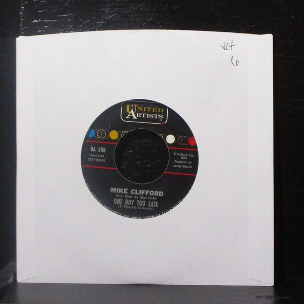 Mike Clifford - One Boy Too Late / Danny's Dream 7" VG+ Vinyl 45 UA 588 USA 1963 - Shuga Records