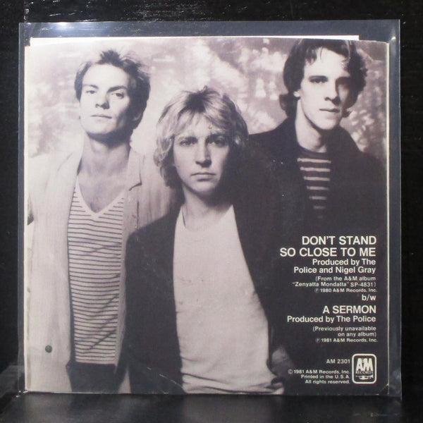 The Police - Don't Stand So Close To Me 7" VG+ Vinyl 45 A&M 2301-S USA 1981 - Shuga Records