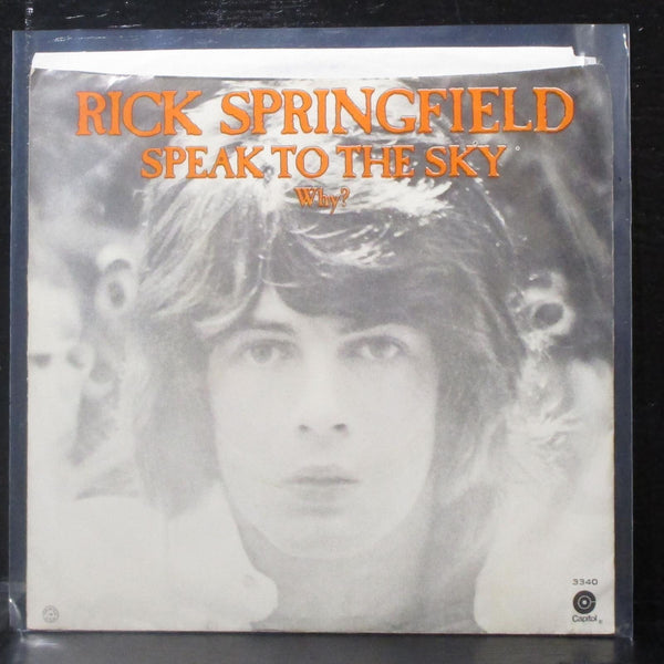 Rick Springfield - Speak To The Sky / Why? 7" VG+ Vinyl 45 Capitol 3340 USA 1972 - Shuga Records
