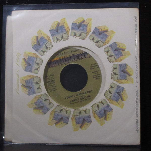 Larry Gatlin - Statues Without Hearts / I Don't Wanna Cry 7" VG+ Vinyl 45 - Shuga Records