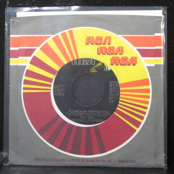Paul Anka - As Long As We Keep Believing / Headlines 7" Mint- Vinyl 45 PB-11662 - Shuga Records