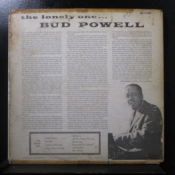 Bud Powell - The Lonely One LP VG- MG V-8301 Verve Trumpeter Labels Vinyl Record - Shuga Records