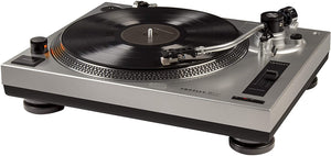 Crosley - C100 Vinyl Turntable, Belt-Driven w/ Built in Pre-Amp & Adjustable Tone Arm - Silver