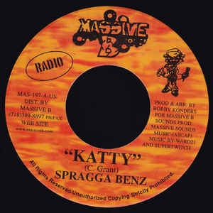 Spragga Benz- Katty- VG 7" Single 45RPM- 2001 Massive B USA- Reggae/Dancehall - Shuga Records