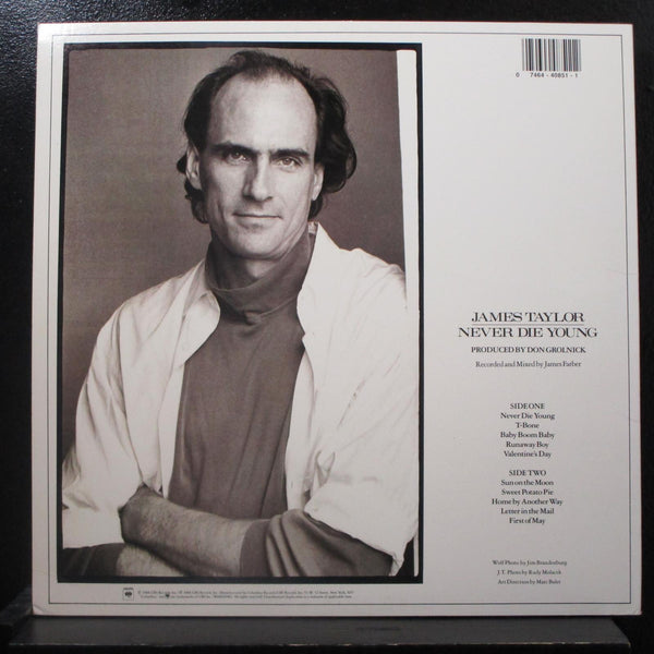 James Taylor - Never Die Young LP Mint- LP Record 1988 Columbia USA Vinyl - Soft Rock / Pop Rock / Folk Rock - Shuga Records