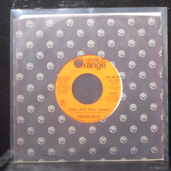 Geater Davis - Cold Love 7" Mint- Vinyl 45 HO 45-2410 USA 1977 - Shuga Records