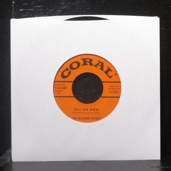 McGuire Sisters - Missing / Tell Me Now 7" VG+ Vinyl 45 Coarl 9-61587 USA 1956 - Shuga Records
