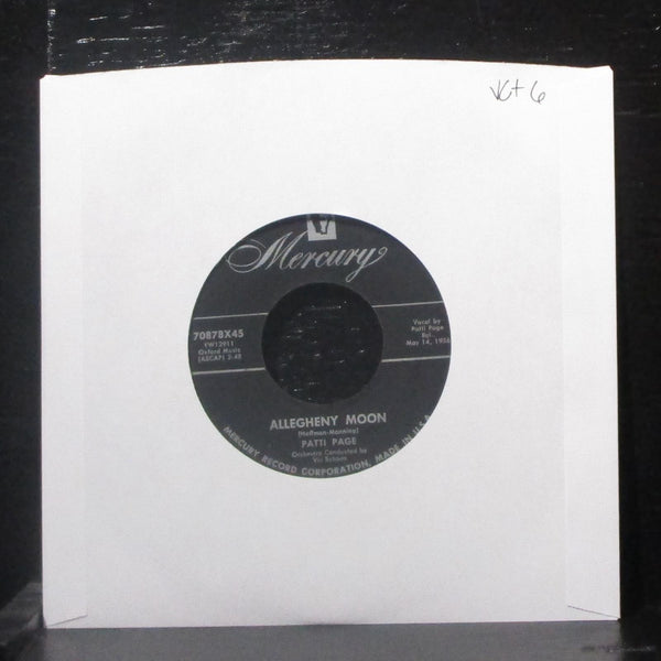 Patti Page - Allegheny Moon / Strangest Romance 7" VG+ Vinyl 45 Mercury 70878X45 - Shuga Records