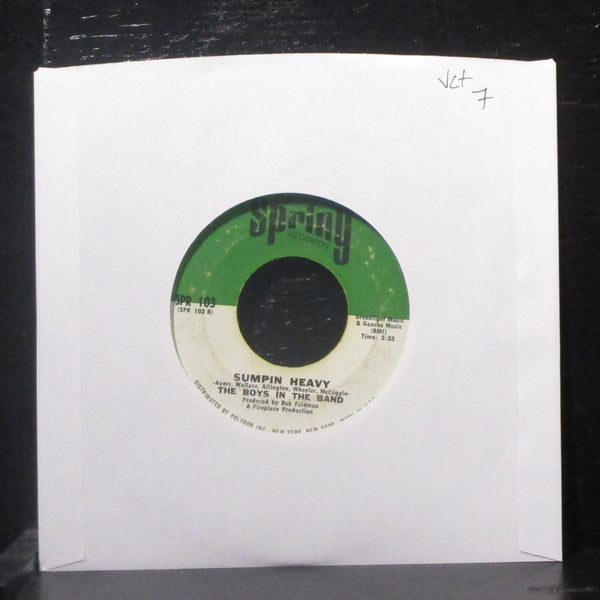 Boys In The Band - Boys In The Band / Sumpin Heavy 7" VG+ Vinyl 45 SPR 103 - Shuga Records