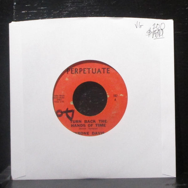 Tyrone Davis - Turn Back The Hands Of Time 7" VG Vinyl 45 Perpetuate 162 - Shuga Records