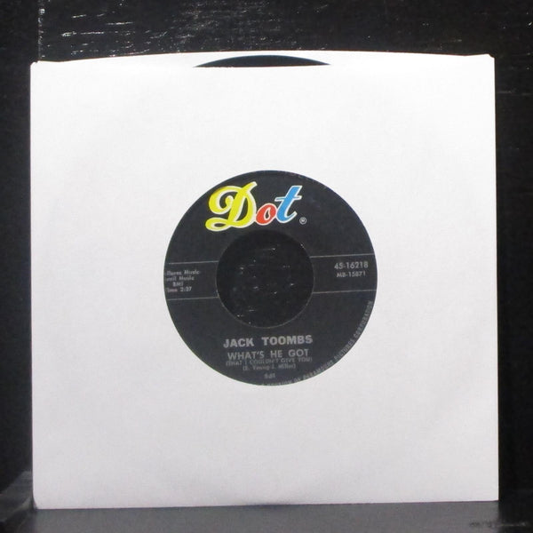 Jack Toombs - Sweet Love Letters / What's He Got 7" VG+ Vinyl 45-16218 Dot 1960 - Shuga Records