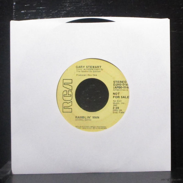 Gary Stewart - Ramblin' Man 7" VG+ Promo Vinyl 45 RCA DJH0-0144 USA 1973 - Shuga Records