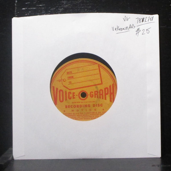 Uknown Artist - Untitled 6" VG- Vinyl 78 Voice-o-gram USA - Shuga Records