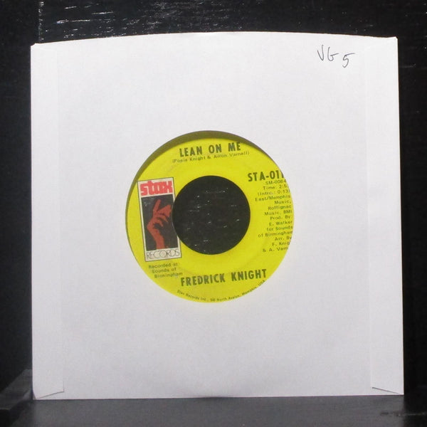 Fredrick Knight - Lean On Me / I've Been Lonely For So Long 7" VG Vinyl 45 Stax - Shuga Records