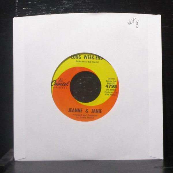 Jeanne & Janie - Long Week-End / My Baby's Gone 7" VG+ Vinyl 45 Capitol 4795 USA - Shuga Records