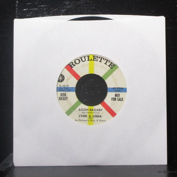 Lynn & Linda - Angel Pennies / Agoh Bagaby 7" VG Promo Vinyl 45 Roulette USA - Shuga Records