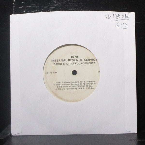 Internal Revenue Service - Radio Spot Announcements 7" VG Vinyl 45 1978 - Shuga Records
