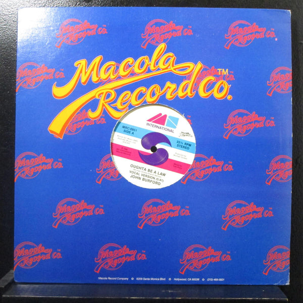 John Burford - Oughta Be A Law 12" Mint- MRC-0951 USA 1986 Vinyl Record - Shuga Records