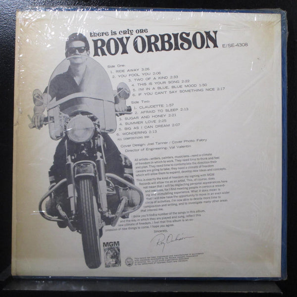 Roy Orbison - There Is Only One - VG+ LP Record 1965 MGM Mono Vinyl - Rock - Shuga Records