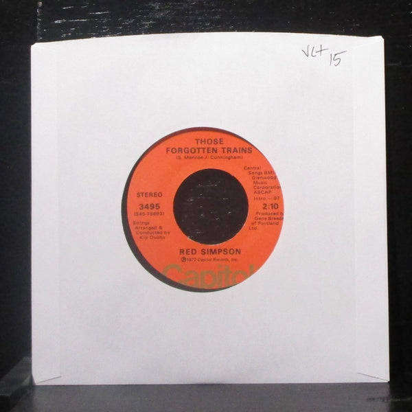 Red Simpson - Those Forgotten Trains / Milesaver Man 7" VG+ Vinyl 45 Capitol - Shuga Records