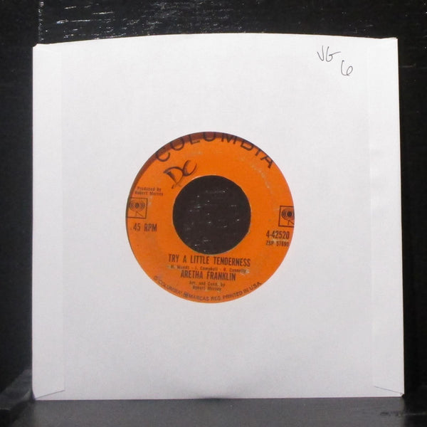 Aretha Franklin - Try A Little Tenderness 7" VG Vinyl 45 Columbia 4-42520 USA - Shuga Records