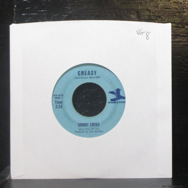 Sonny Criss - Greasy / Sunrise, Sunset 7" VG Vinyl 45 Prestige 45-435 USA 1966 - Shuga Records