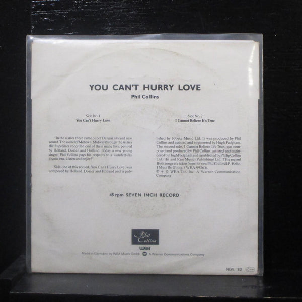Phil Collins - You Can't Hurry Love 7" VG+ 25. 9980-7 Germany 1982 Vinyl 45 - Shuga Records